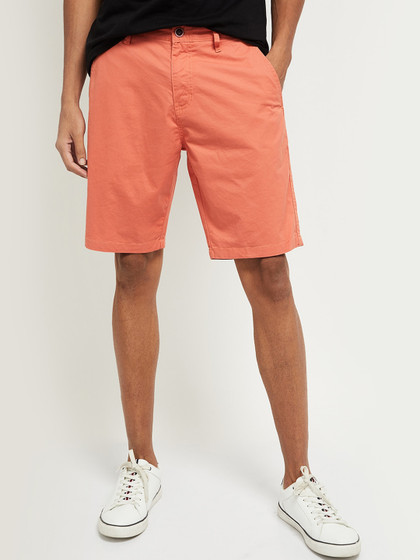 max Men Orange Chino Shorts