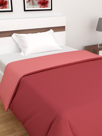 Home Centre Pink & Maroon Mild Winter 150 GSM Single Bed Comforter