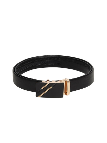 Kastner Men Black Textured Autolock Belt