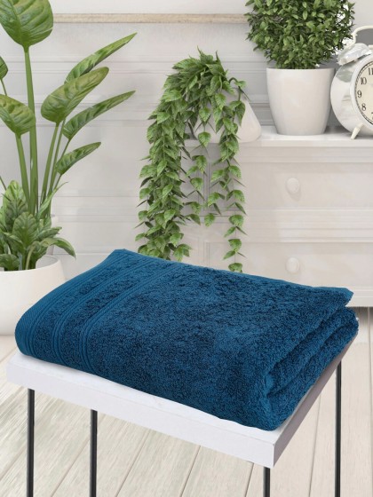 Creeva Blue Solid 500 GSM Bath Towel