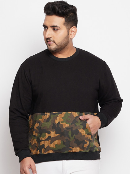 bigbanana Men Black Printed Cotton Sweatshirt