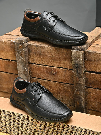 INVICTUS Black Comfort Derby Shoes