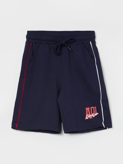 max Boys Navy Blue Solid Regular Shorts