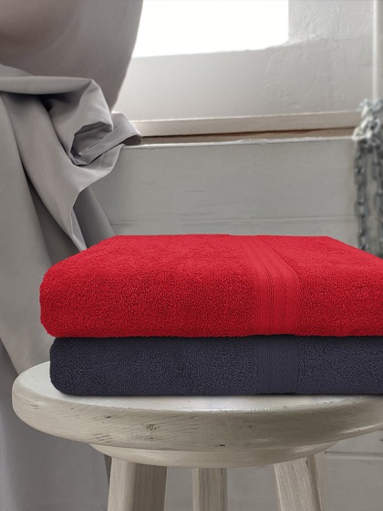 Aura Set of 2 Solid 500 GSM Pure Cotton Bath Towels