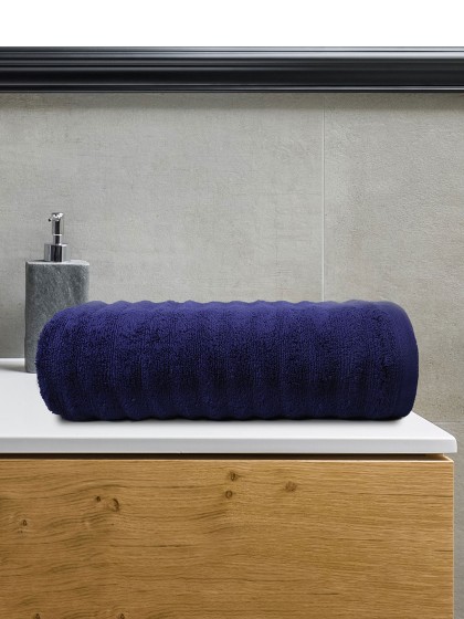 Trident Blue Solid Cotton 450 GSM Bath Towel