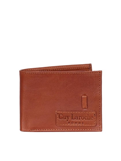Justanned Men Tan Leather Two Fold Wallet