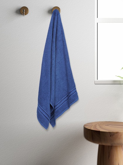 CORE Designed by SPACES Blue Solid 400 GSM Pure Cotton Bath Towel
