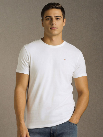 Price History of Louis Philippe Jeans Men Solid Round Neck Pure