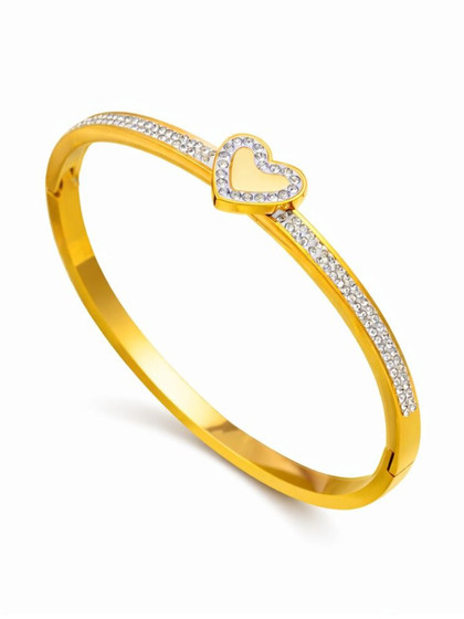 Anouk Women American Diamond Antique Gold-Plated Bangle-Style Bracelet