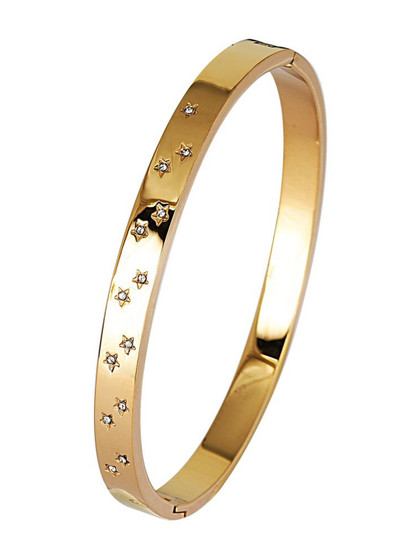 Anouk Women American Diamond Antique Gold-Plated Bangle-Style Bracelet
