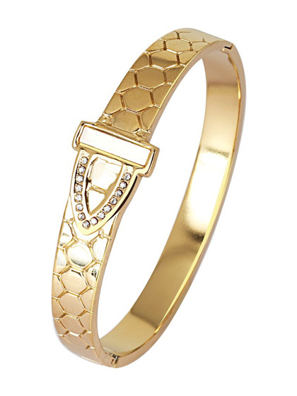 Anouk Women American Diamond Antique Gold-Plated Bangle-Style Bracelet