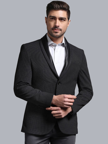 Price History of Blackberrys Slim-Fit Self Designed Shawl Collar