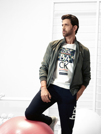 HRX by Hrithik Roshan Men White Rapid Dry Camo Training T-shirt