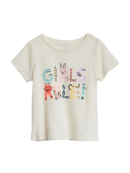 Buy Gap Girls White Graphic Print T Shirt Tshirts For Girls
