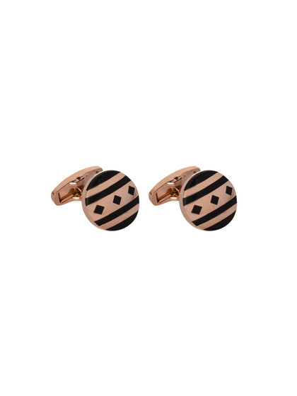 JEWEL JUNCTION Gold-Toned Geometric Cufflinks