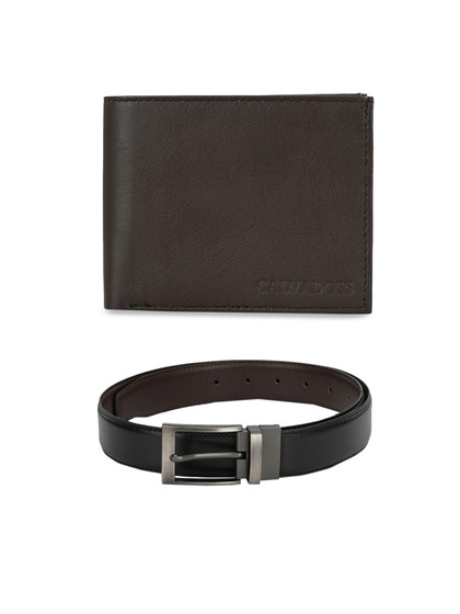Calvadoss Men Black & Brown Accessory Gift Set