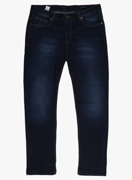 Blue Mid-Rise Carrot Fit Clean Look Jeans