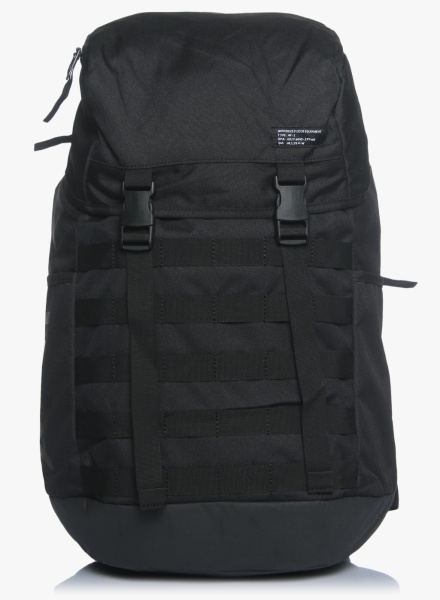 Unisex Black Solid Backpack