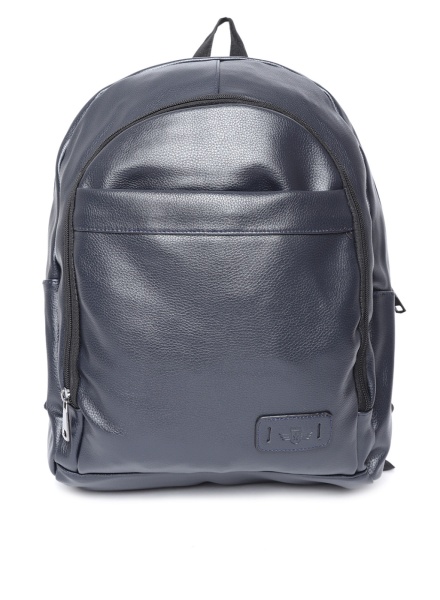 Navy Blue Solid Backpack