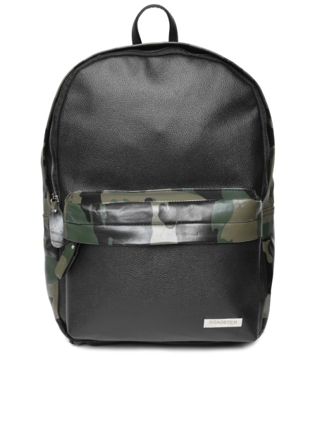 Black Solid Backpack