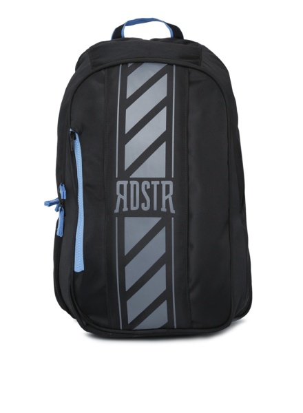 Black Geometric Print Backpack
