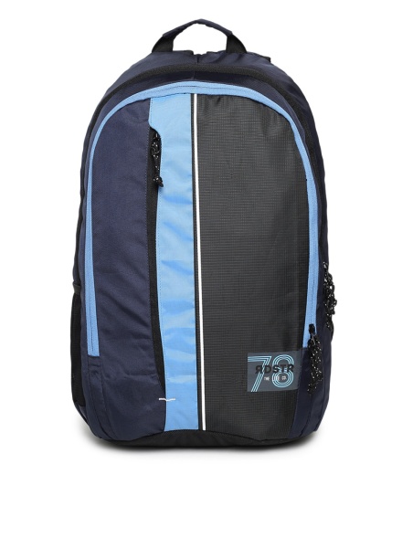 Unisex Navy Blue Colourblocked Backpack