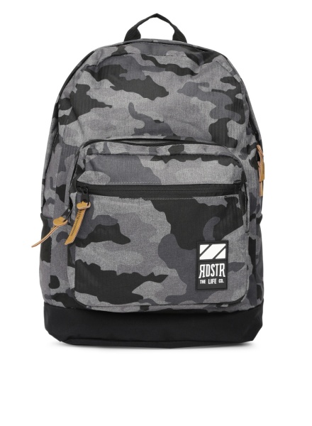 Roadster Unisex Grey & Black Backpack