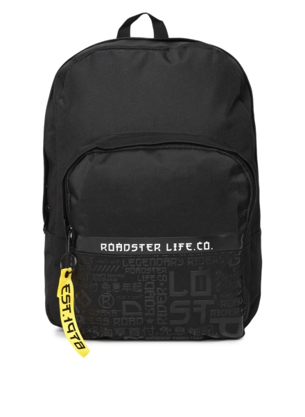 Roadster Unisex Black Backpack