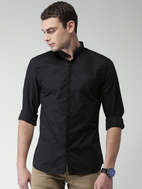 Celio 60 Men Solid en Shirt descuento Fit Casual de Regular Black rr6t1