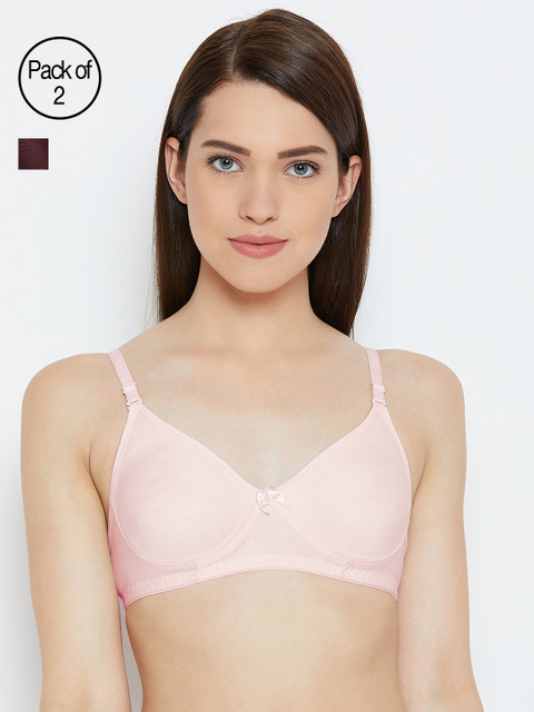 

Lady Lyka Women Burgundy and Peach Pack of 2 Everyday Bras ENTIZER-11-WHN-LPCH