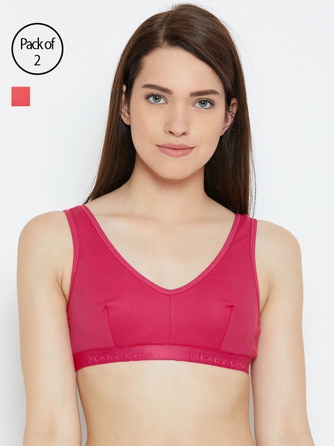 

Lady Lyka Women Pack of 2 Beginners Bras TEENAGER-FCA-RED, Fuchsia