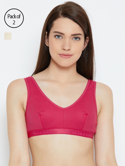 

Lady Lyka Women Pack of 2 Beginners Bras TEENAGER-FCA-SKN, Fuchsia