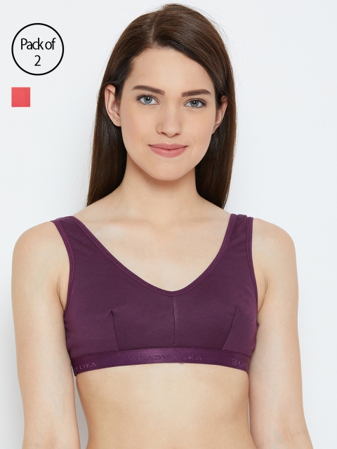 

Lady Lyka Women Pack of 2 Beginners Bras TEENAGER-PPL-RED, Purple