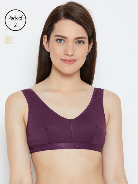 

Lady Lyka Women Pack of 2 Beginners Bras TEENAGER-PPL-SKN, Purple
