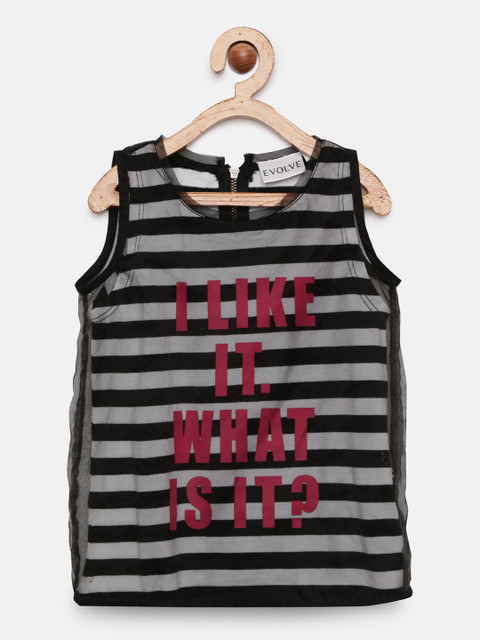 

Playdate Girls Black Striped Tank Top