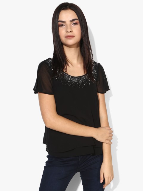 

DOROTHY PERKINS Women Black Solid Top