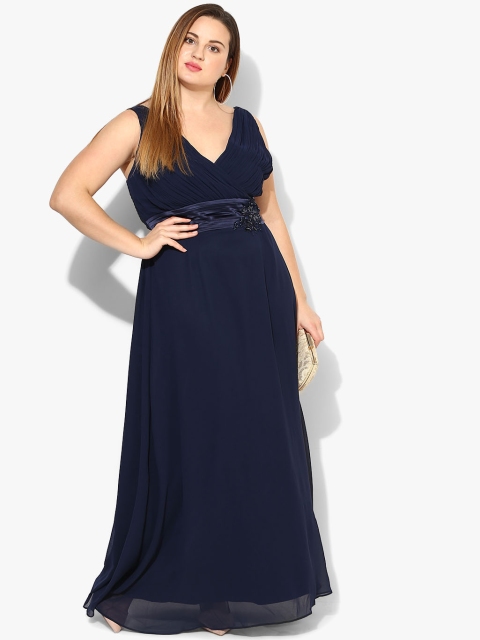 

DOROTHY PERKINS Women Navy Blue Solid Maxi Dress