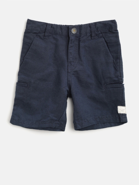 

Gini and Jony Boys Navy Blue Solid Regular Fit Shorts