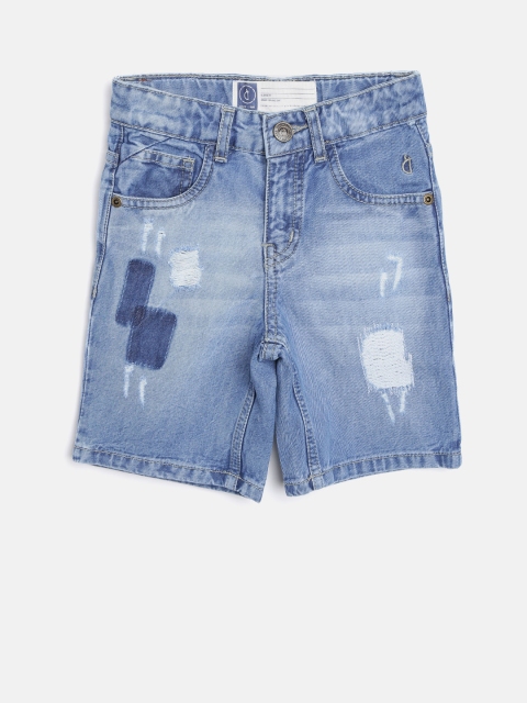 

Gini and Jony Boys Blue Washed Classic Regular Fit Denim Shorts