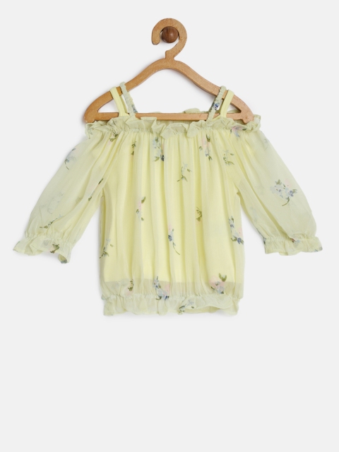 

Gini and Jony Girls Yellow Printed Blouson Top