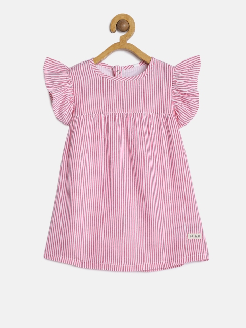 

Gini and Jony Girls Pink & White A-Line Dress