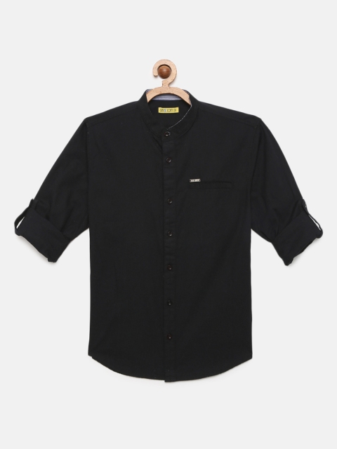 

Gini and Jony Boys Black Regular Fit Solid Casual Shirt