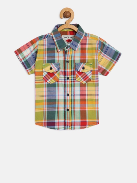 

Palm Tree Boys Multicoloured Regular Fit Checked Casual Shirt, Multi