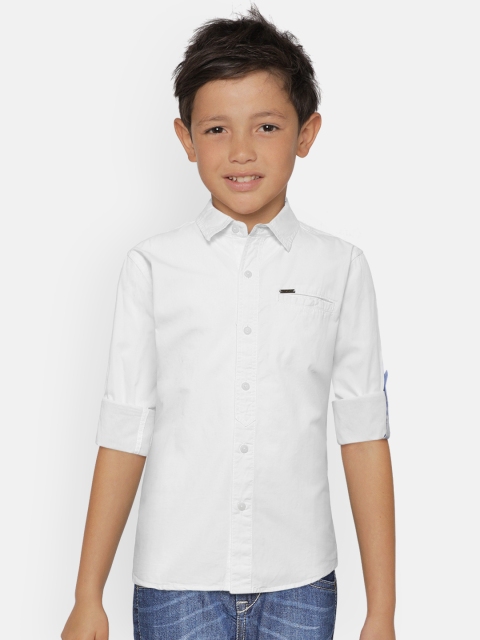 

Gini and Jony Boys White Regular Fit Solid Casual Shirt