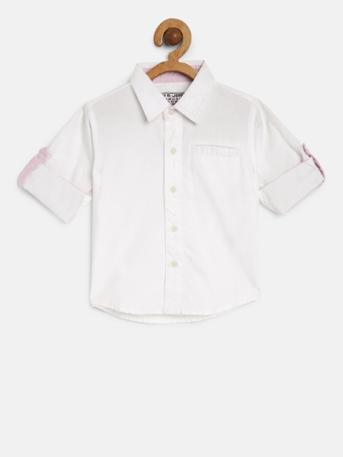 

Gini and Jony Boys White Regular Fit Solid Casual Shirt