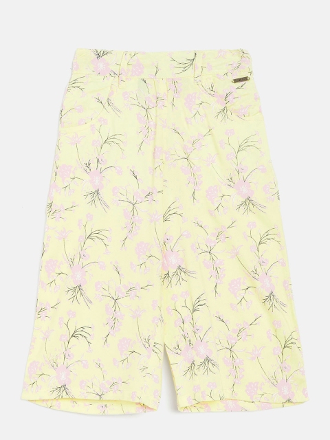 

Palm Tree Girls Yellow & Pink Printed Regular Fit Culottes