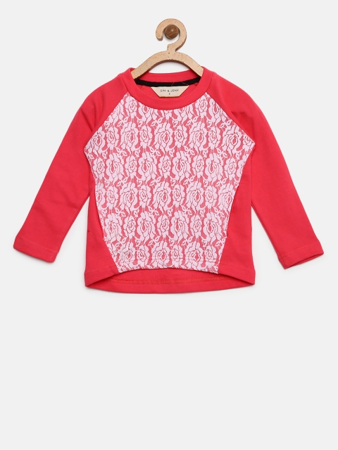 

Gini and Jony Girls Pink & White Lace Detail Sweatshirt