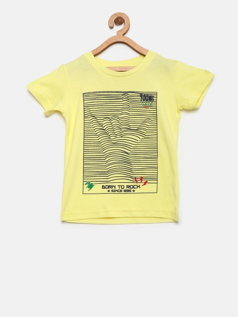 

Palm Tree Boys Yellow Printed Round Neck T-shirt