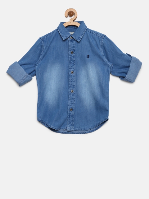 

Gini and Jony Boys Blue Regular Fit Faded Denim Shirt