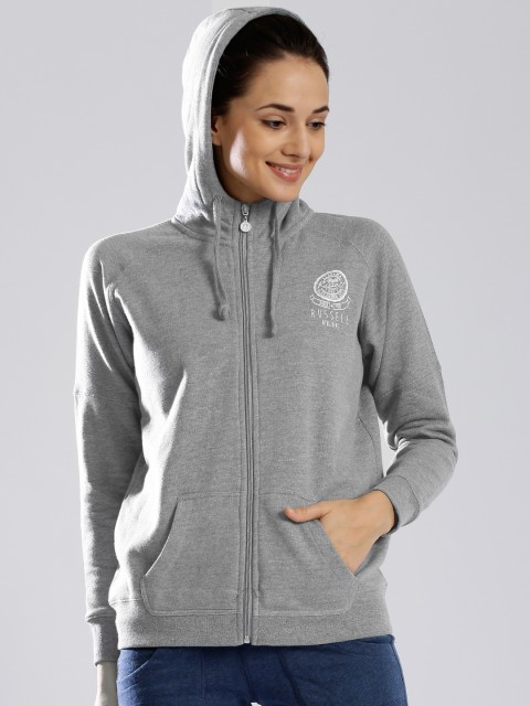 

Russell Athletic Grey Melange Hooded Sweatshirt